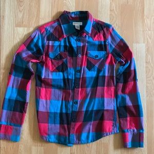 Red, black, and blue O’Neill flannel